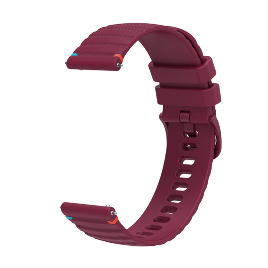 For Samsung Galaxy Watch 46mm Wavy Dotted Stitched 22mm Silicone Watch Band(Wine Red) by bashfashion