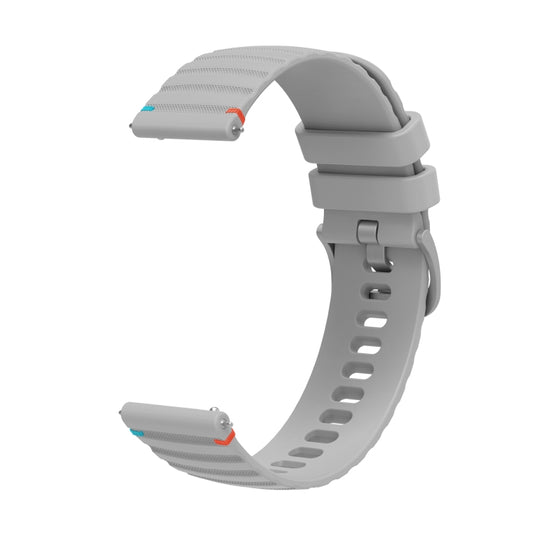 For Xiaomi Watch S1 Active Wavy Dotted Stitched 22mm Silicone Watch Band(Gray) by bashfashion