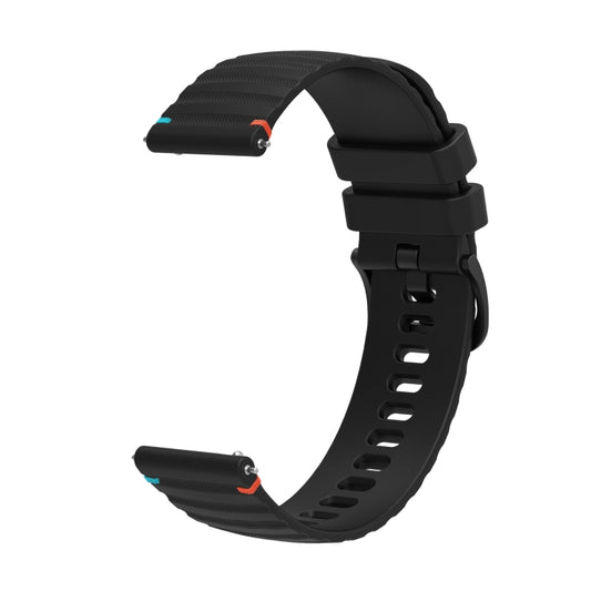 For Xiaomi Watch Color 2 Wavy Dotted Stitched 22mm Silicone Watch Band(Black) by bashfashion