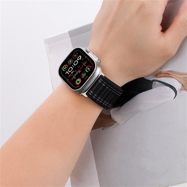 For Apple Watch Ultra 2 49mm Sea Wave Nylon Hook and Loop Fastener Watch Band(Gray) by bashfashion
