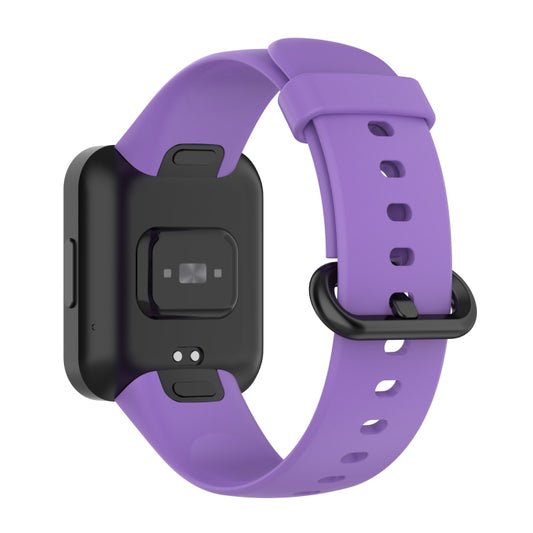 For Xiaomi Poco Watch Solid Color Black Steel Buckle Silicone Watch Band(Purple) by bashfashion