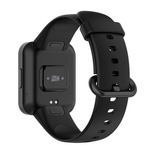 For Xiaomi Mi Watch Lite 2 Solid Color Black Steel Buckle Silicone Watch Band(Black) by bashfashion