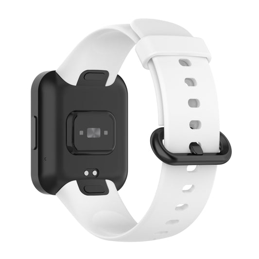 For Redmi Horloge 2 Solid Color Black Steel Buckle Silicone Watch Band(White) by bashfashion