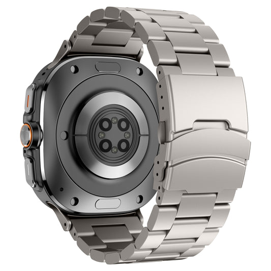 For Samsung Galaxy Watch Ultra 47mm Three Beads Titanium Alloy Metal Watch Band(Titanium Color) by bashfashion