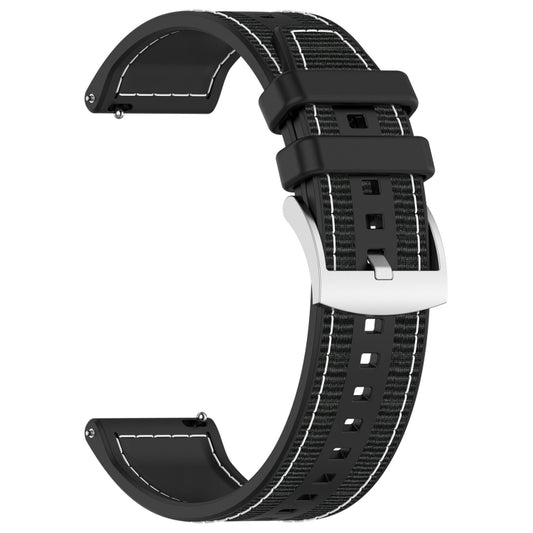 For Huawei Watch GT 5 Pro 46mm Hybrid Nylon Braid Silicone Watch Band(Black) by bashfashion