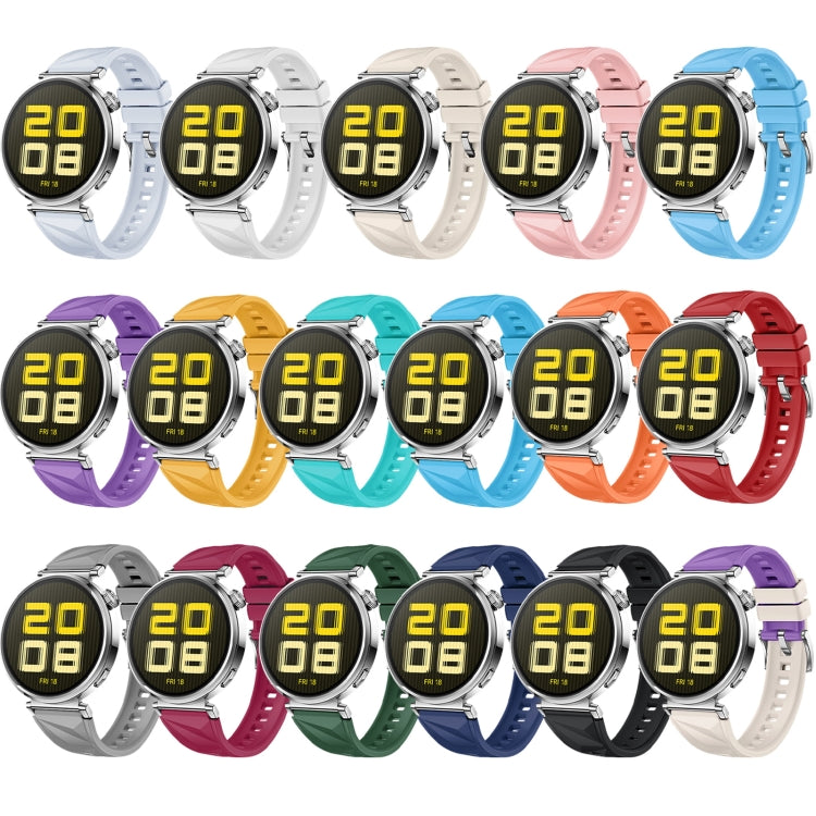For Huawei Watch GT 5 41mm Solid Figure Homochromy Silicone Watch Band(Starlight Violet) by bashfashion