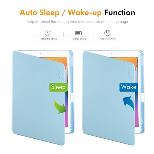 For iPad Air 10.5 / Pro 10.5 / 10.2 ENKAY 360 Rotation TPU Leather Smart Tablet Case with Pen Slot(Pink) by ENKAY