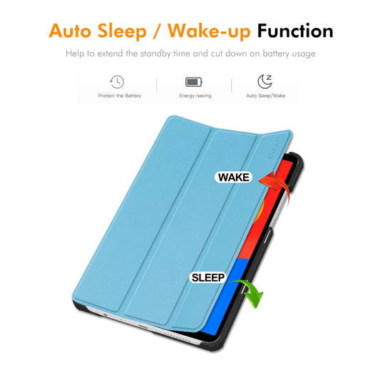 For Redmi Pad SE 4G 8.7 ENKAY Tri-fold Custer Texture Leather Smart Tablet Case(Light Blue) by ENKAY