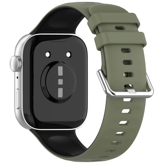 For Huawei Watch Fit3 Double Sided Contrast Color Silicone Watch Band(Dark Green Black) by bashfashion