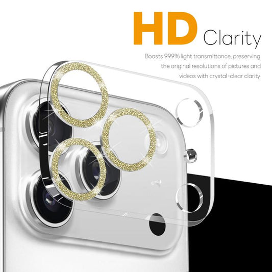 For iPhone 17 Pro Max NORTHJO Camera Lens Protector Glitter Ring 3D Tempered Glass Film(Gold) by NORTHJO