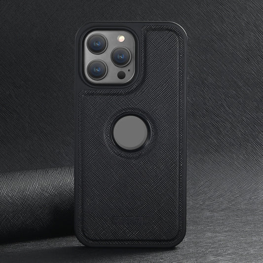 For iPhone 14 Plus Suteni G1 Cross Texture MagSafe Phone Case(Black) by Suteni