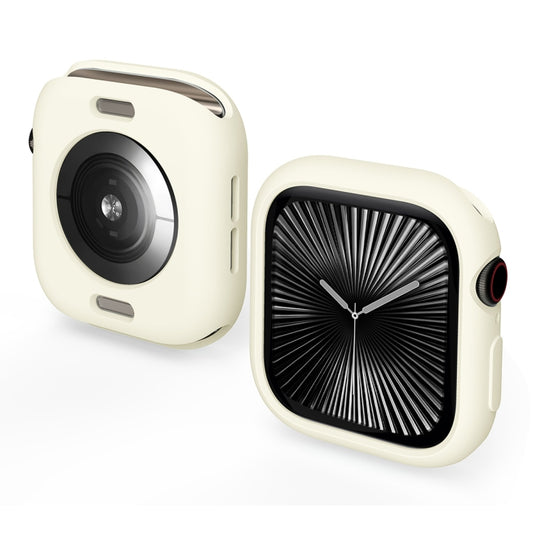 For Apple Watch Series 11 / 10 46mm ENKAY Hat-Prince 2 in 1 Candy Color TPU Watch Case with Full Coverage PMMA Soft Film(Beige) by ENKAY