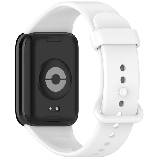 For Xiaomi Smart Band 9 Pro Color Buckle Pure Color Silicone Watch Band(White) by bashfashion