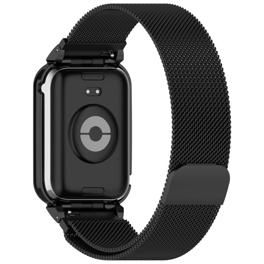 For Xiaomi Smart Band 9 Pro Metal Frame Integrated Milan Magnetic Stainless Steel Watch Band(Black) by bashfashion