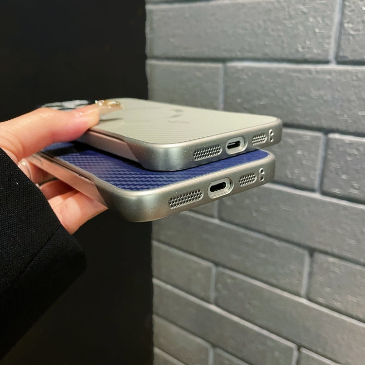 For iPhone 15 Pro Max AG Carbon Fiber Frameless MagSafe Phone Case(Blue) by bashfashion