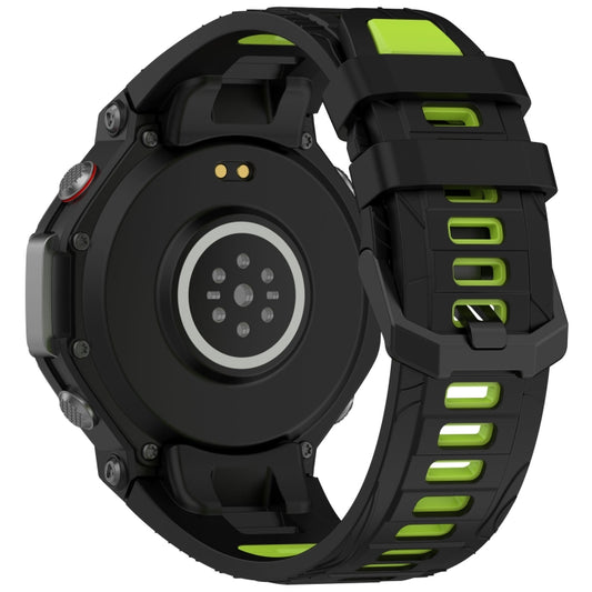 For Amazfit T-Rex 3 Two Tone Needle Buckle Silicone Watch Band(Black Green) by bashfashion