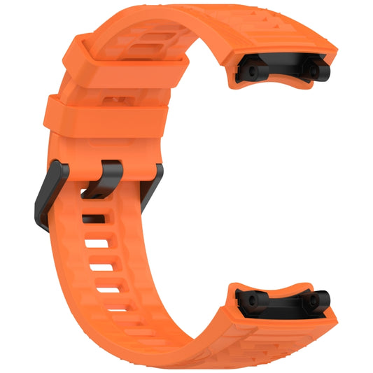 For Amazfit T-Rex 3 Solid Color Needle Buckle Silicone Watch Band(Orange) by bashfashion