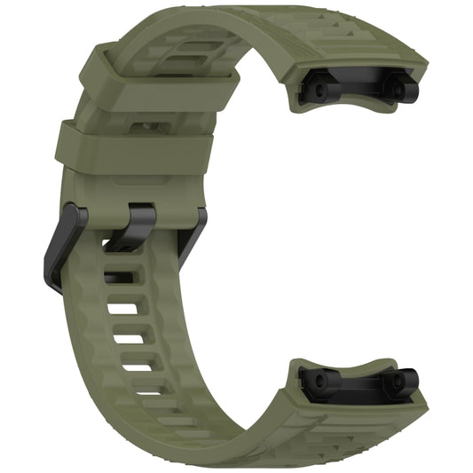 For Amazfit T-Rex 3 Solid Color Needle Buckle Silicone Watch Band(Jungle Green) by bashfashion