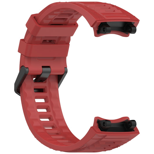 For Amazfit T-Rex 3 Solid Color Needle Buckle Silicone Watch Band(Red) by bashfashion