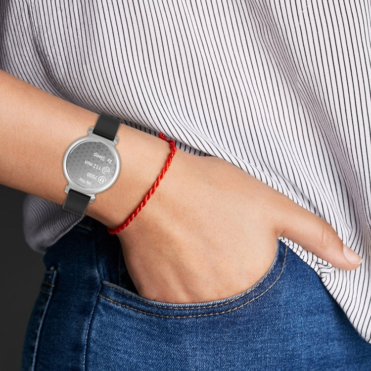 For Garmin Lily 2 Active Quick Release Silver Buckle Silicone Watch Band Wristband(Wine Red) by bashfashion