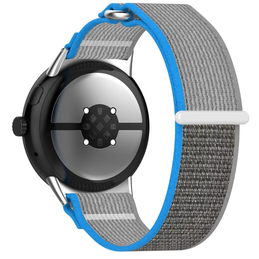 For Google Pixel Watch 3 41mm Nylon Woven Hook and Loop Fastener Watch Band(Blue Gray) by bashfashion