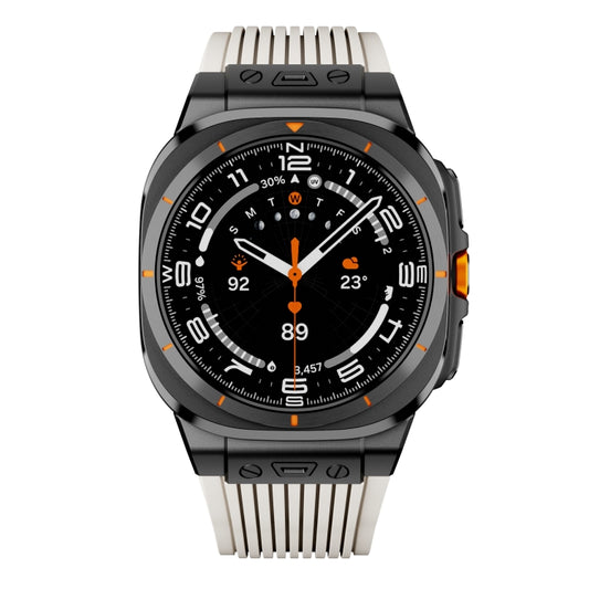 For Samsung Galaxy Watch Ultra 47mm / Ultra 2025 Black Connector Black Buckle Silicone Watch Band(Starlight) by bashfashion