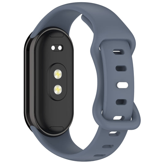 For Xiaomi Smart Band 10 / 9 / 8 Splayed Tail Reverse Buckle Silicone Watch Band(Blue Gray) by bashfashion