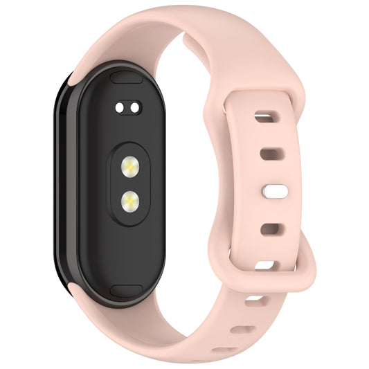 For Xiaomi Smart Band 10 / 9 / 8 Splayed Tail Reverse Buckle Silicone Watch Band(Pink) by bashfashion