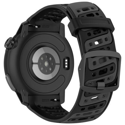 For COROS PACE Pro S Shape Dual Color Quick Release Silicone Watch Band(Black) by bashfashion