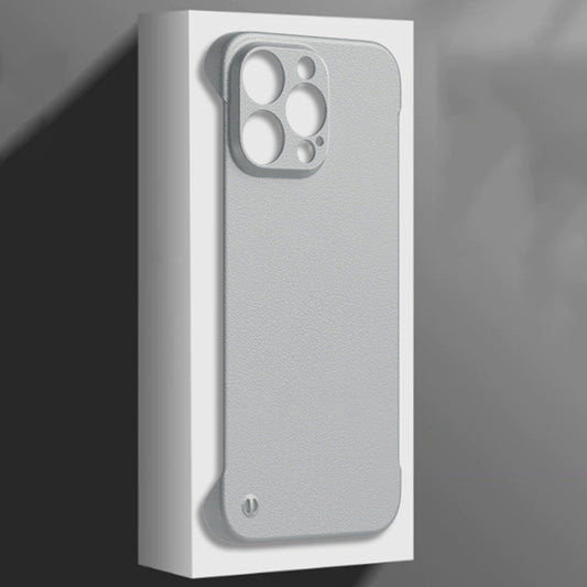 For iPhone 14 Frameless Litchi Texture PC Phone Case(Orange) by bashfashion