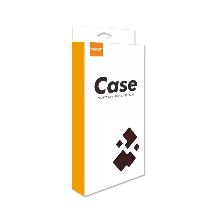 For Motorola Moto G55 ENKAY Card Wallet Calf Texture Leather Phone Case with Screen Film(Blue) by ENKAY