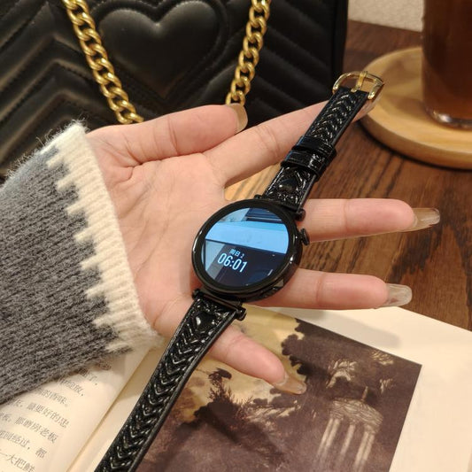 For Amazfit Bip 5 / GTR 4 Heart-Shaped Embossed 22mm Leather Watch Band(Black) by bashfashion