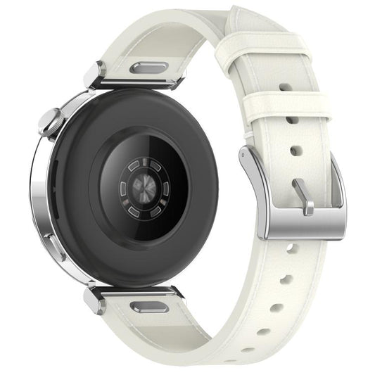 For COROS Pace 3 Press Button 22mm Leather Watch Band(White) by bashfashion