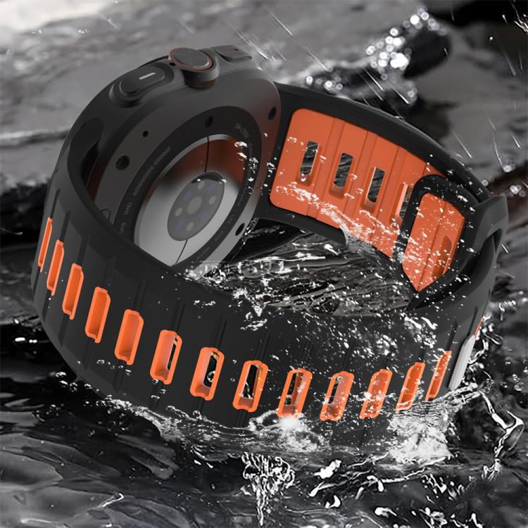 For Samsung Galaxy Watch Ultra 47mm / Ultra 2025 Two Color Reverse Buckle Silicone Watch Band(Black Gray) by bashfashion