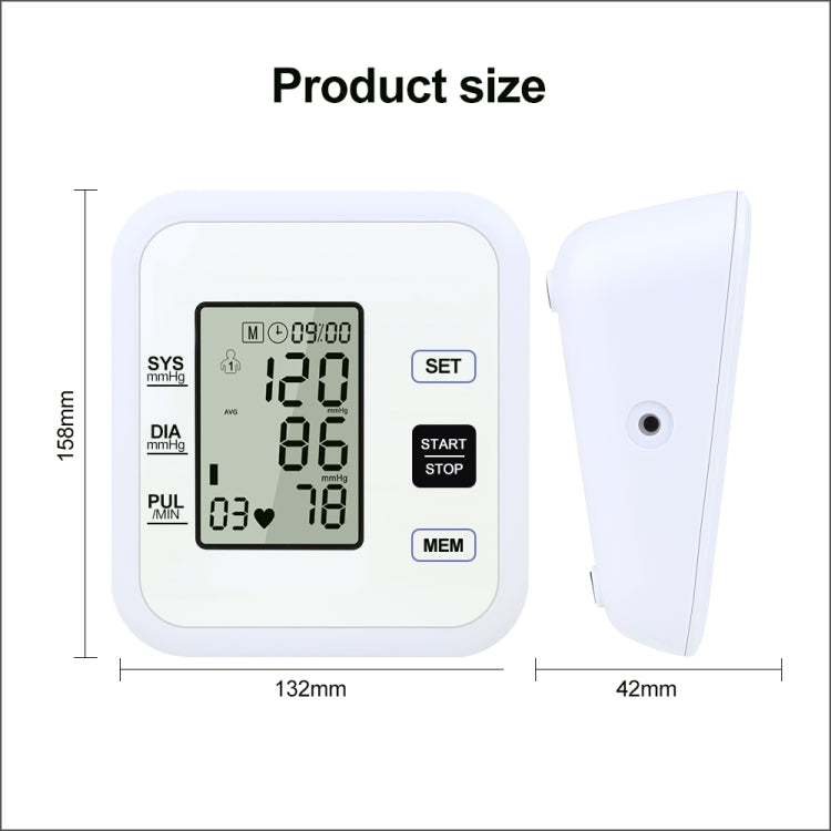 RZ205 Blood Pressures Automatic Digital Upper Arm Heart Beat Rate Pulse Monitor Meter Tonometer Equipment Sphygmomanometer by bashfashion