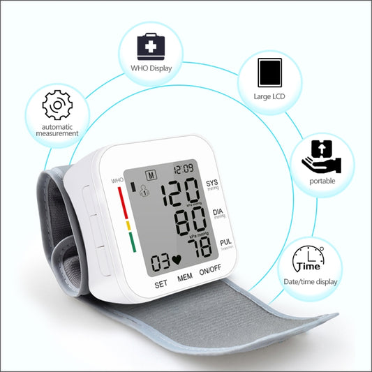 RZ204 Automatic Digital Wrist Cuff Blood Pressure Monitor Heart Beat LCD Digital Wrist Watch by bashfashion