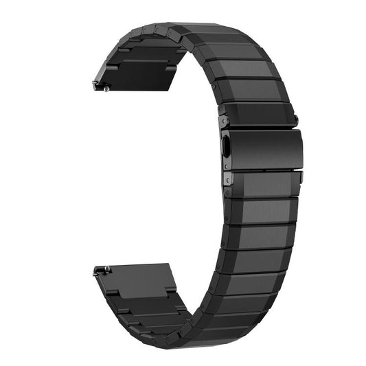 22mm Bamboo Joint Bounce Buckle Titanium Alloy Watch Band(Black) by bashfashion
