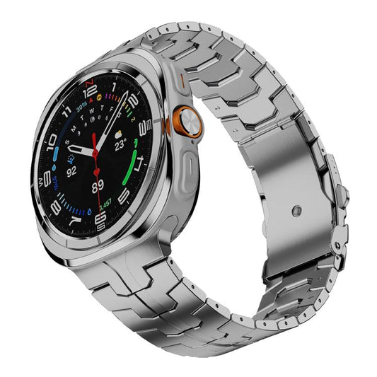 For Samsung Galaxy Watch Ultra 47mm / Ultra 2025 Titanium Alloy Safety Buckle Metal Watch Band(Silver) by bashfashion