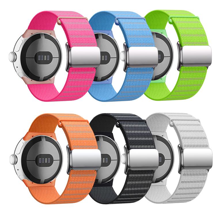 For Google Pixel Watch 3 45mm Magnetic Buckle Nylon Watch Band(Green) by bashfashion