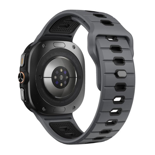 For Samsung Galaxy Watch Ultra 47mm / Ultra 2025 Horizontal Stripes Reverse Buckle Silicone Watch Band(Coal Black) by bashfashion