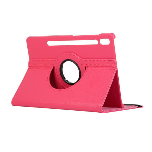For Samsung Galaxy Tab S10 Ultra / S9 Ultra ENKAY 360 Degree Rotation Litchi Leather Smart Tablet Case(Rose Red) by ENKAY