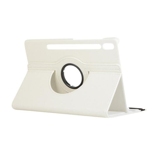 For Samsung Galaxy Tab S10 Ultra / S9 Ultra ENKAY 360 Degree Rotation Litchi Leather Smart Tablet Case(White) by ENKAY