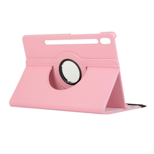 For Samsung Galaxy Tab S10 Ultra / S9 Ultra ENKAY 360 Degree Rotation Litchi Leather Smart Tablet Case(Pink) by ENKAY