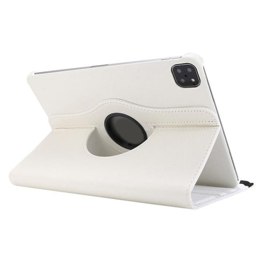 For iPad Air 11 2025 / 2024 / Air 10.9 2022 ENKAY 360 Degree Rotation Litchi Leather Smart Tablet Case(White) by ENKAY