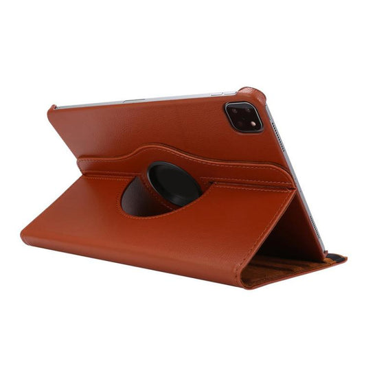 For iPad Air 11 2025 / 2024 / Air 10.9 2022 ENKAY 360 Degree Rotation Litchi Leather Smart Tablet Case(Brown) by ENKAY