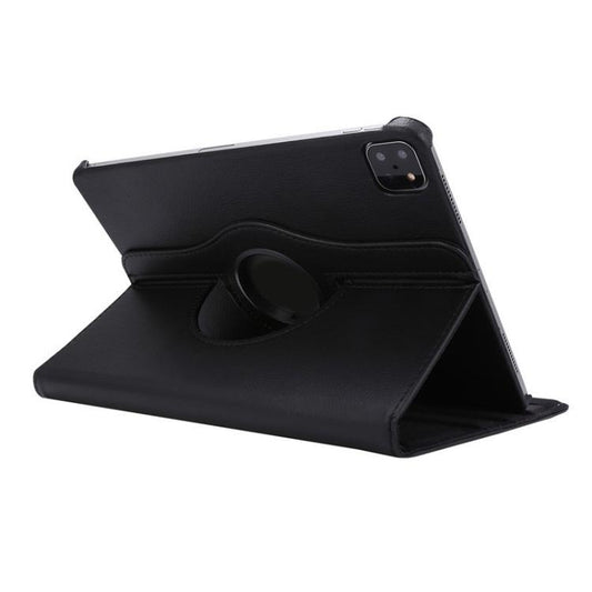 For iPad Pro 12.9 / Air 13 2025 / 2024 ENKAY 360 Degree Rotation Litchi Leather Smart Tablet Case(Black) by ENKAY