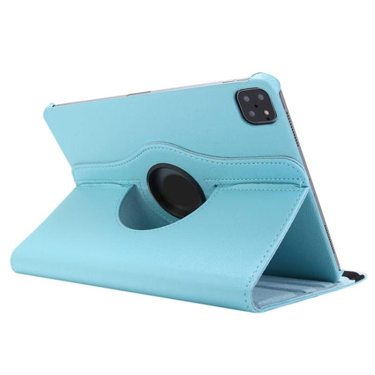 For iPad Pro 12.9 / Air 13 2025 / 2024 ENKAY 360 Degree Rotation Litchi Leather Smart Tablet Case(Light Blue) by ENKAY