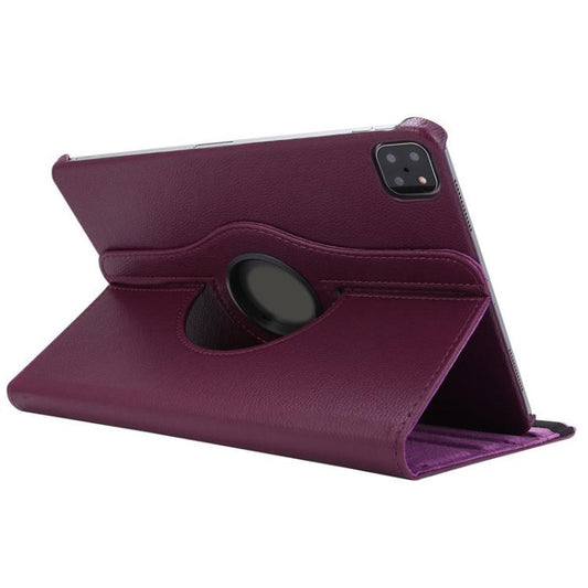 For iPad Pro 13 2025 / 2024 ENKAY 360 Degree Rotation Litchi Leather Smart Tablet Case(Dark Purple) by ENKAY