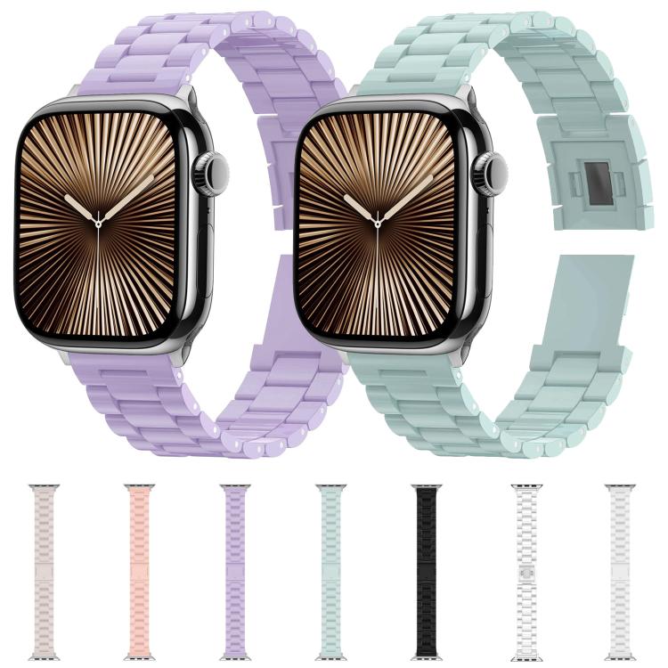 For Apple Watch 42mm / 41mm / 40mm / 38mm Candy Three-bead Magnetic Buckle PC Watch Band(Transparent) by bashfashion