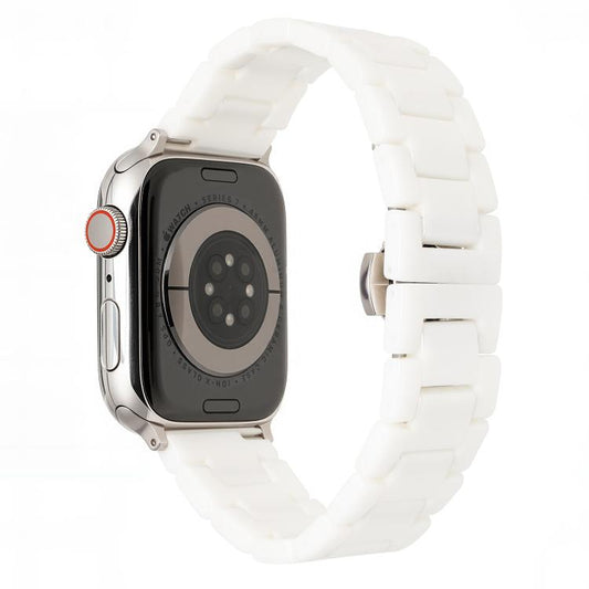 For Apple Watch 46mm / 49mm / 45mm / 44mm Tank Grain Ceramics Watch Band(White) by bashfashion